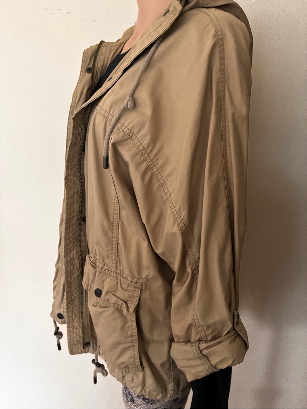 Abercrombie & Fitch Hooded Utility Full Zip Jacket Tan - Picture 3 of 10